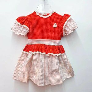 Vintage 1970s Cottagecore Polka Dot Ruffle Dress 6